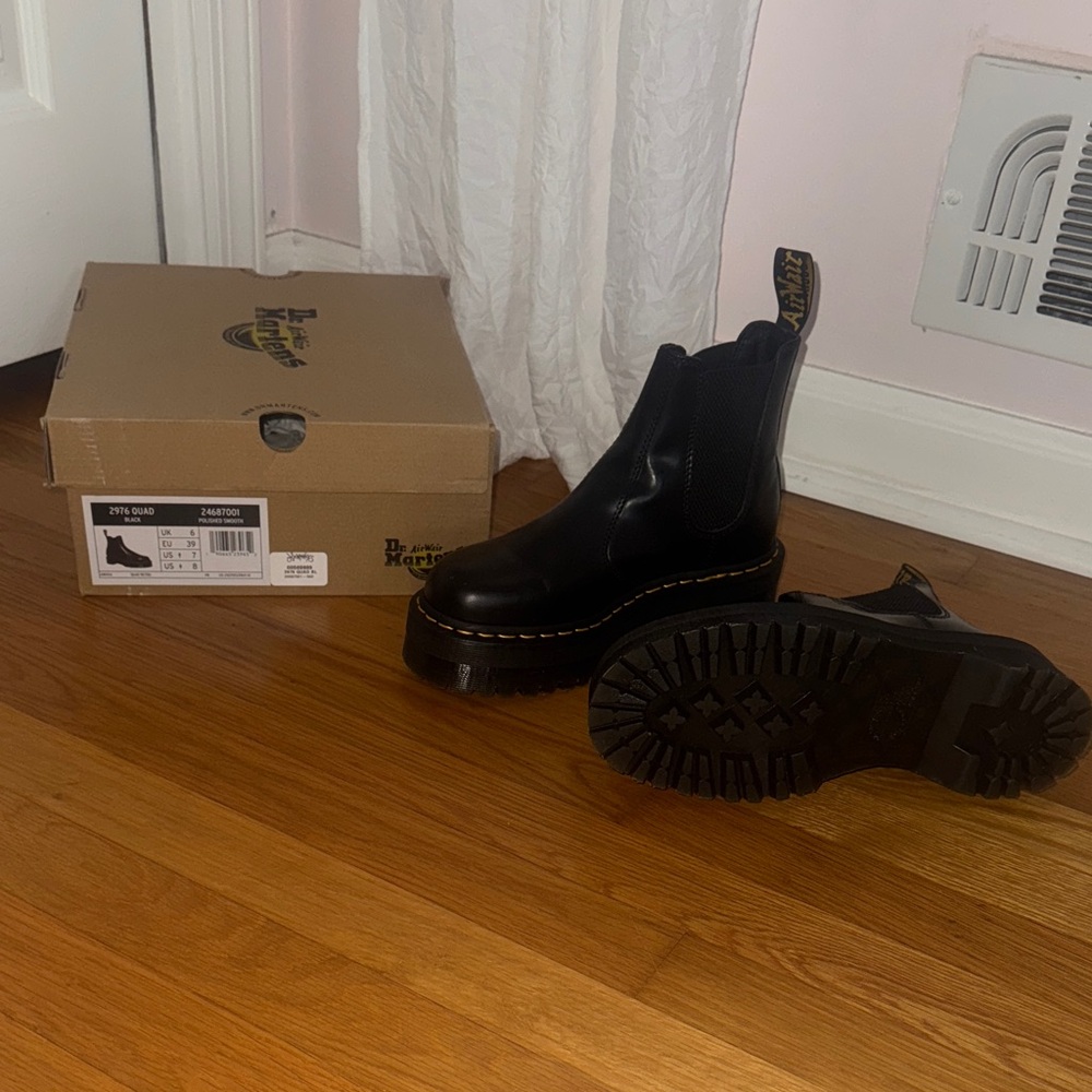 Dr. Martens Black Leather Combat Boots